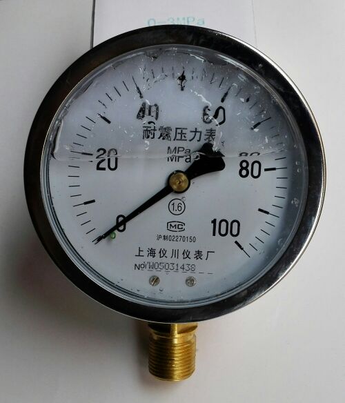 外径10cm 压力0～1000公斤（100mpa）高压抗震压力表（防振油表）