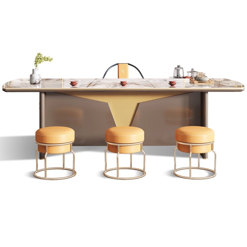 岩板茶桌椅组合简约轻奢