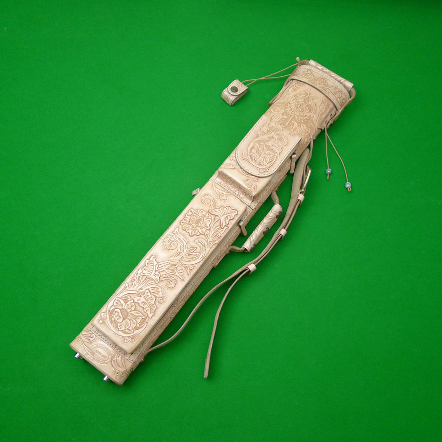 需定JF 美国 JFlowers真皮雕刻 花草魔力大头九球台球杆桶AB008-3