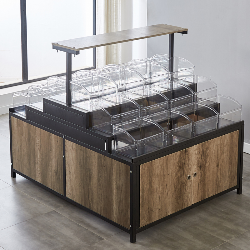 柜中散装散货货架干果五谷杂粮密封展示架柜子岛糖果超市散称零食