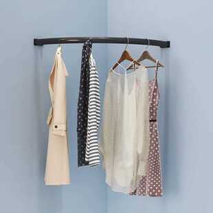 墙角挂衣架免打孔壁挂墙上挂衣架靠墙斜角晾衣杆简易墙角衣帽架