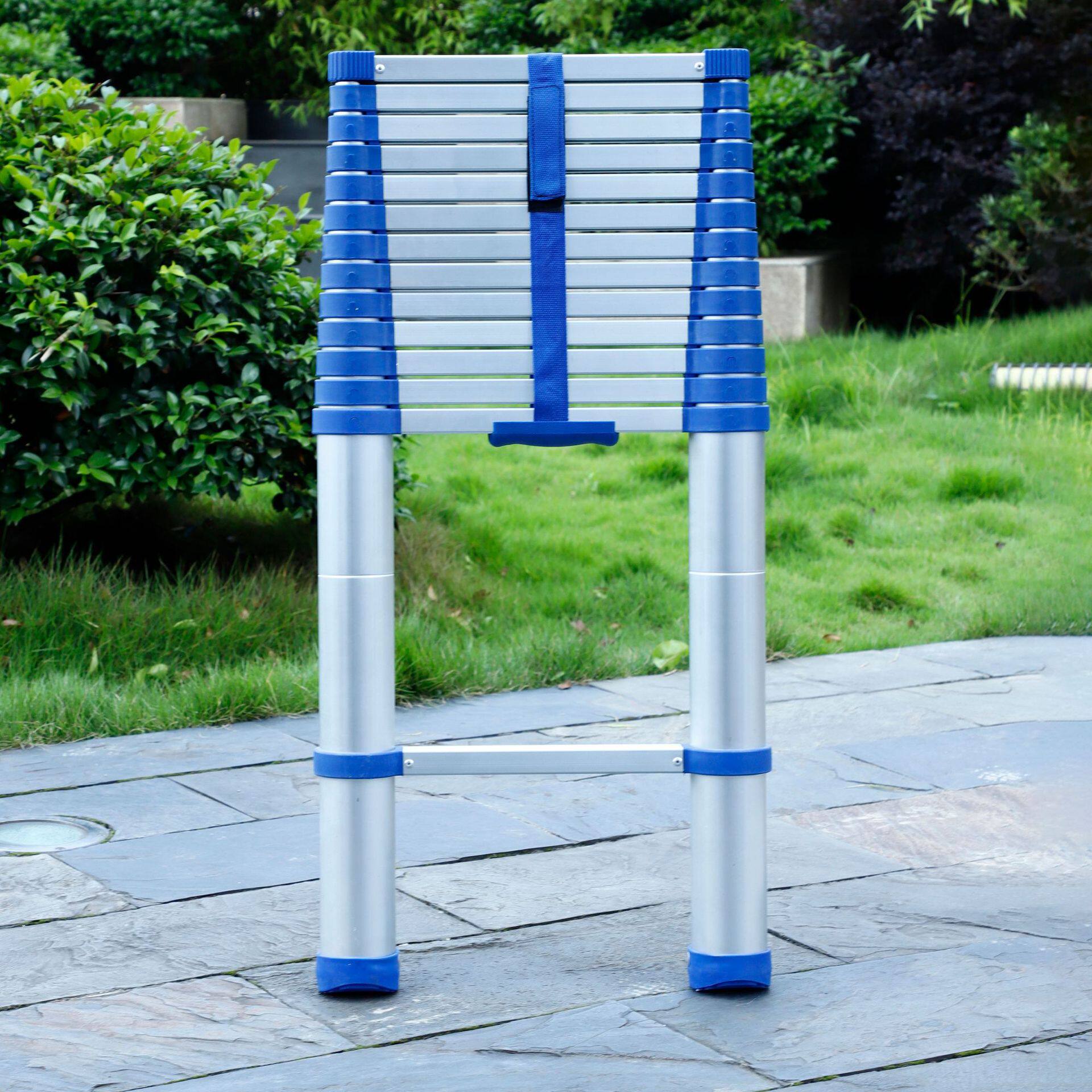 蓝色特厚单面一字铝合金伸缩梯铝合金伸缩梯颜色可定