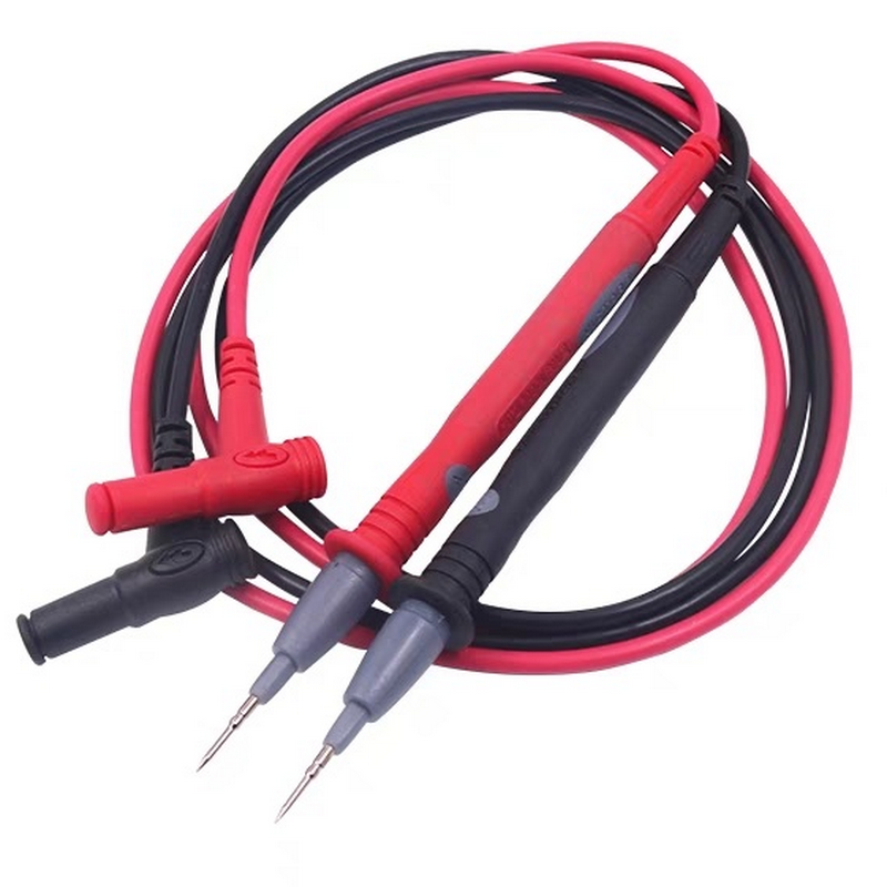 胜利特尖不锈钢针表笔测试线数字万用表通用硅胶大号鳄鱼夹子线