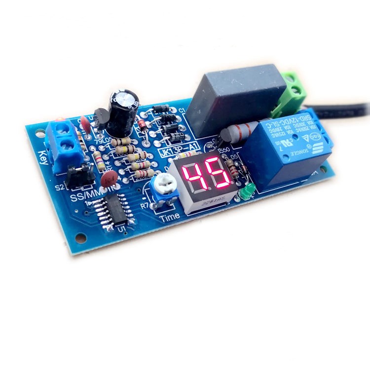 延时继电器模块 220V 无源输出 数码管显 触发计时JK13P 工控板