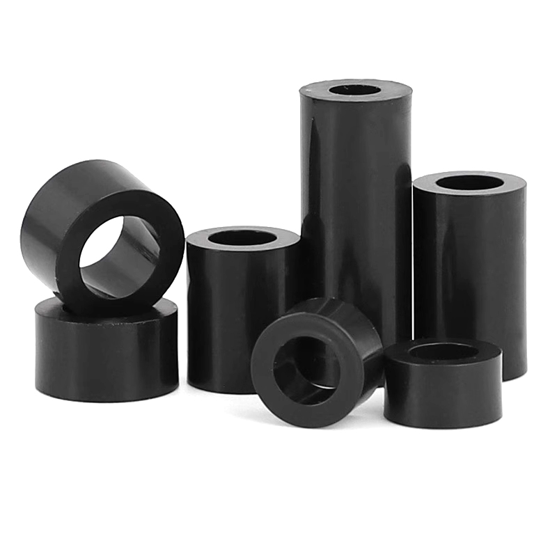 黑色ABS塑料尼龙空心套管隔离柱圆形支撑柱垫片内径M3M4M5M6M8M12