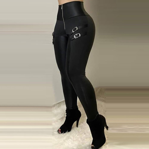 High Waist Pants Women Trousers Zipper Design Cargo Pants