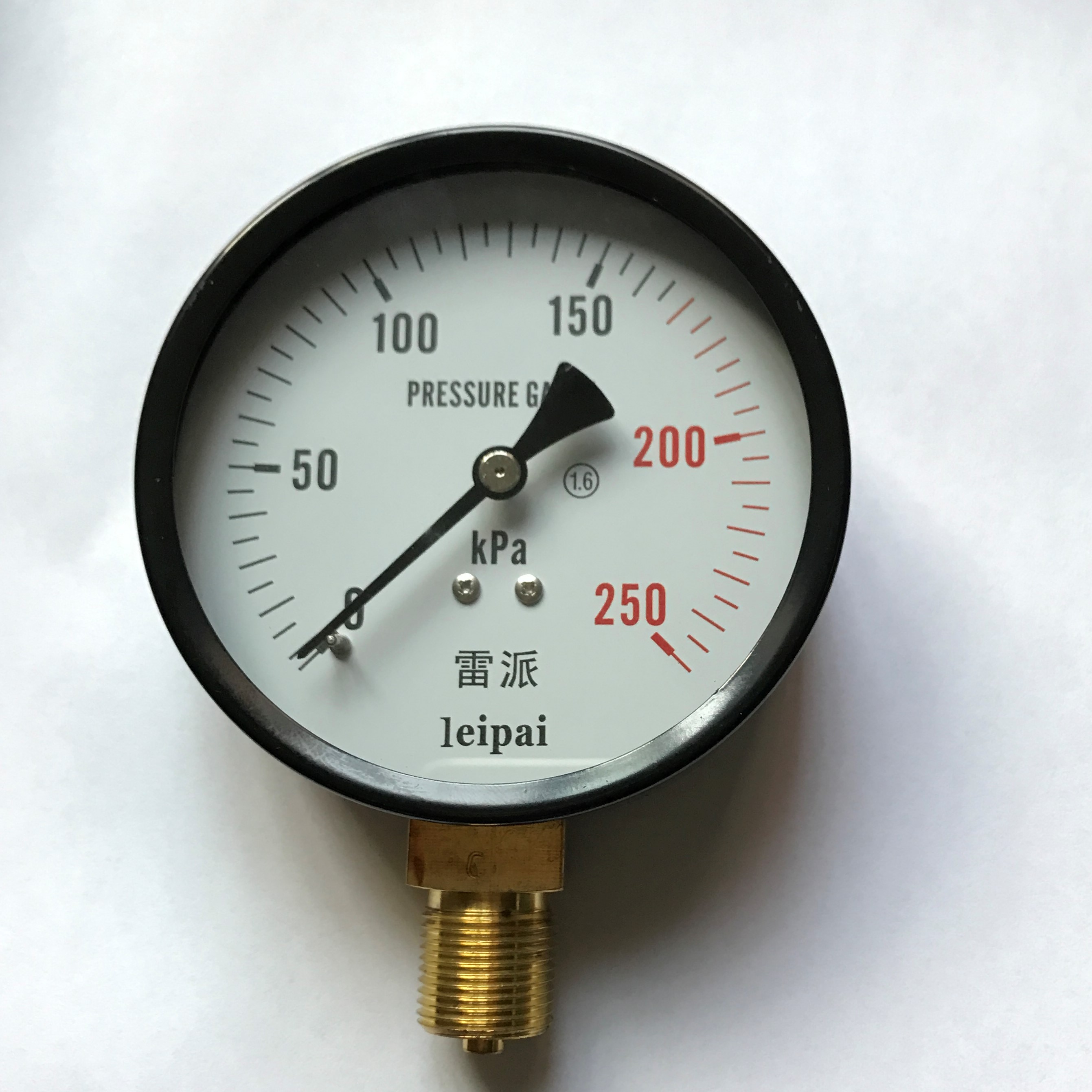 压力计  0～250kpa y-100 kl1.6  压力表 气压水压力计 外壳10cm