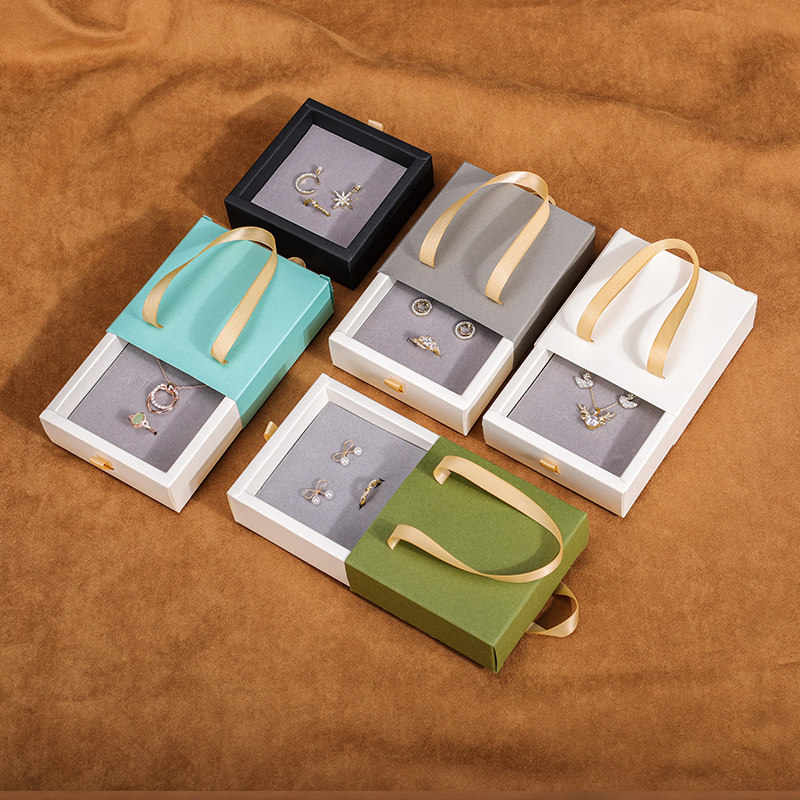 高档珠宝首饰包装盒饰品便携收纳盒戒指耳钉盒吊坠项链盒珠宝礼盒