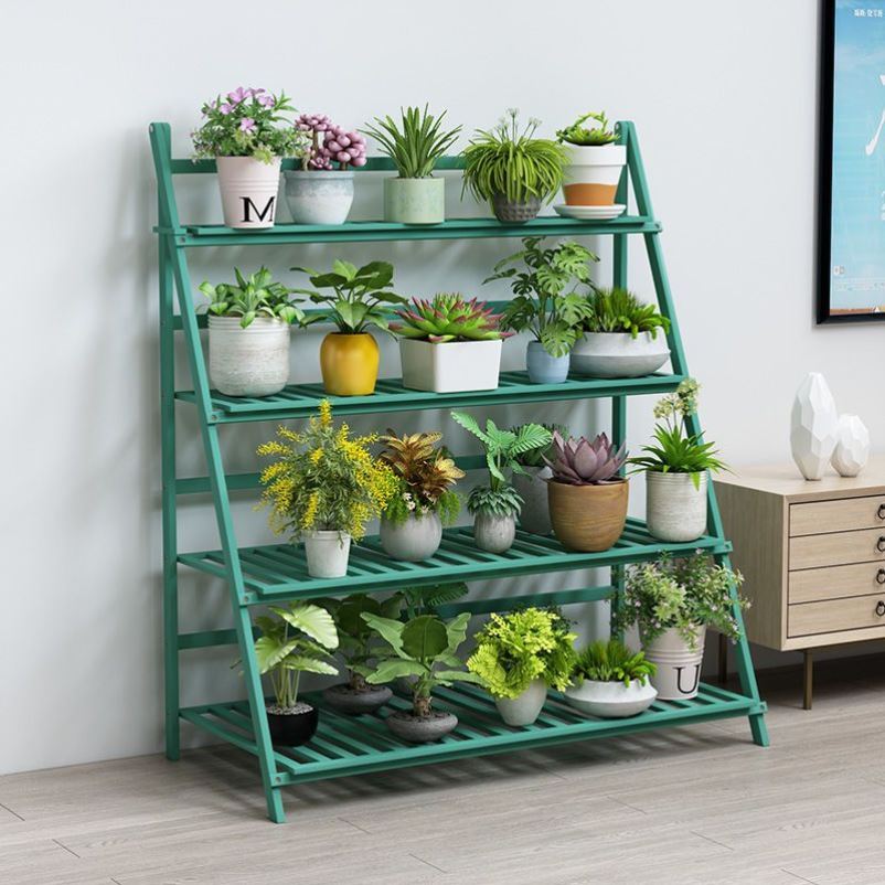 简易花架实木多层肉绿萝