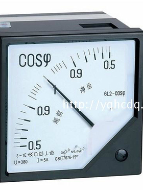 6L2-COS指针式三相功率因数表380V/100V5A超前滞后0.5-0.5仪表