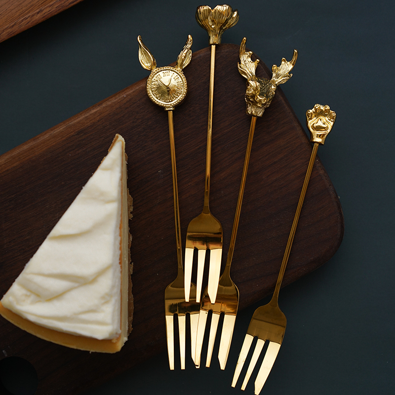 创意金色不锈钢咖啡勺甜