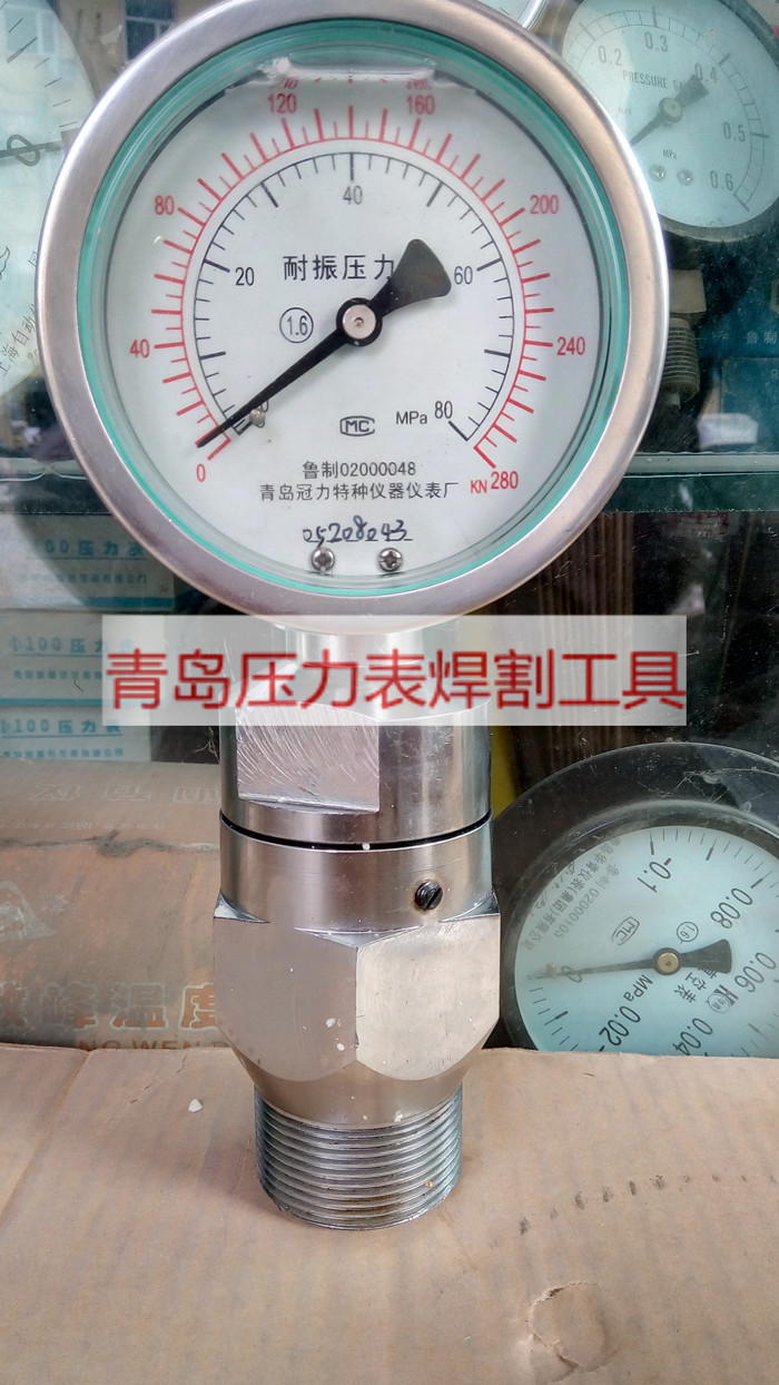 YTNP100耐震膈膜压力表泥浆泵专用青岛冠力特种仪表厂0~80MPA