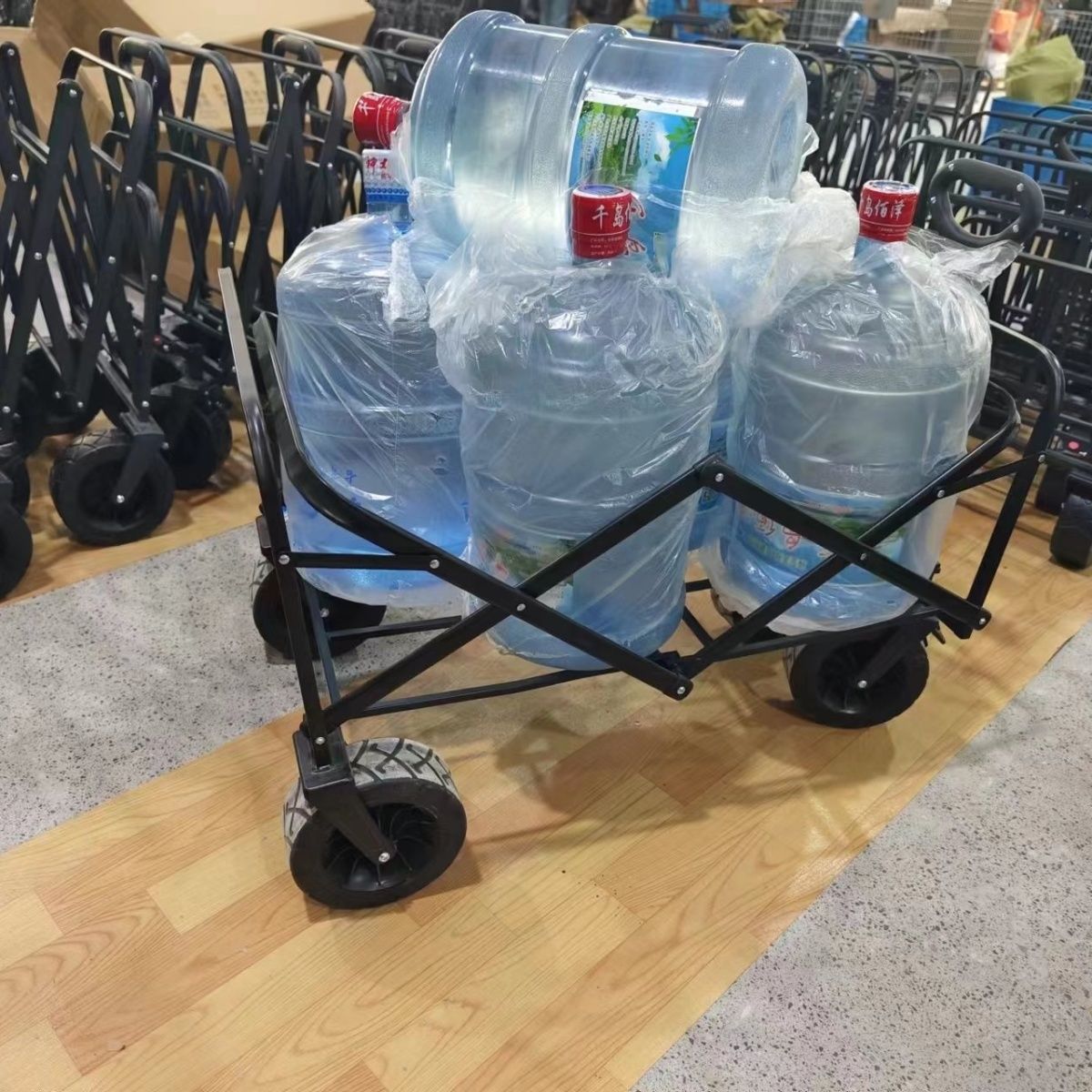 新款升降露营推车可折叠户外手推野餐车营小拉车野营车夜市摆摊车