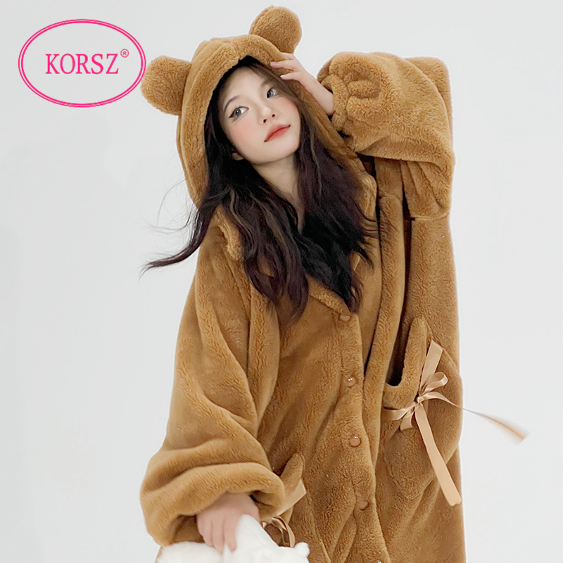 珊瑚绒睡衣女冬季加厚宽