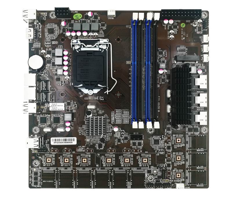 NAS 服务器 热拔插 ITX主板 IPFS主板 B250 LGA1151 多sata 12盘