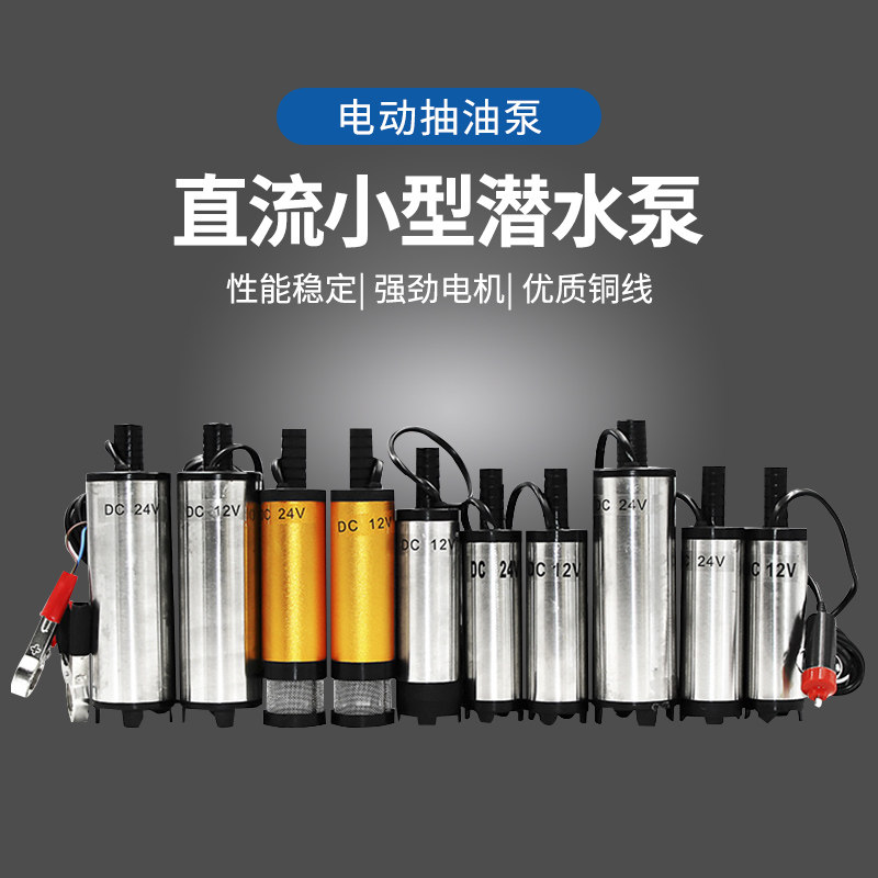 FEITA 电动抽油泵直流12V小型电子潜水泵24V柴油输油泵车载加油泵