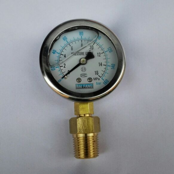 直径60mm 耐震压力表 0～160bar/0～16mpa 螺纹npt1/2 （径向）