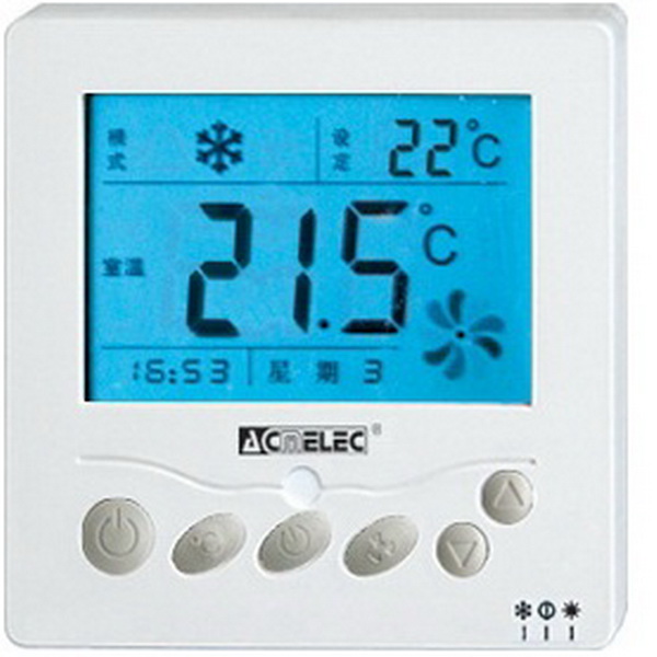acmelec中央空调液晶温控器风机盘管温控面板三速开关控制线控器