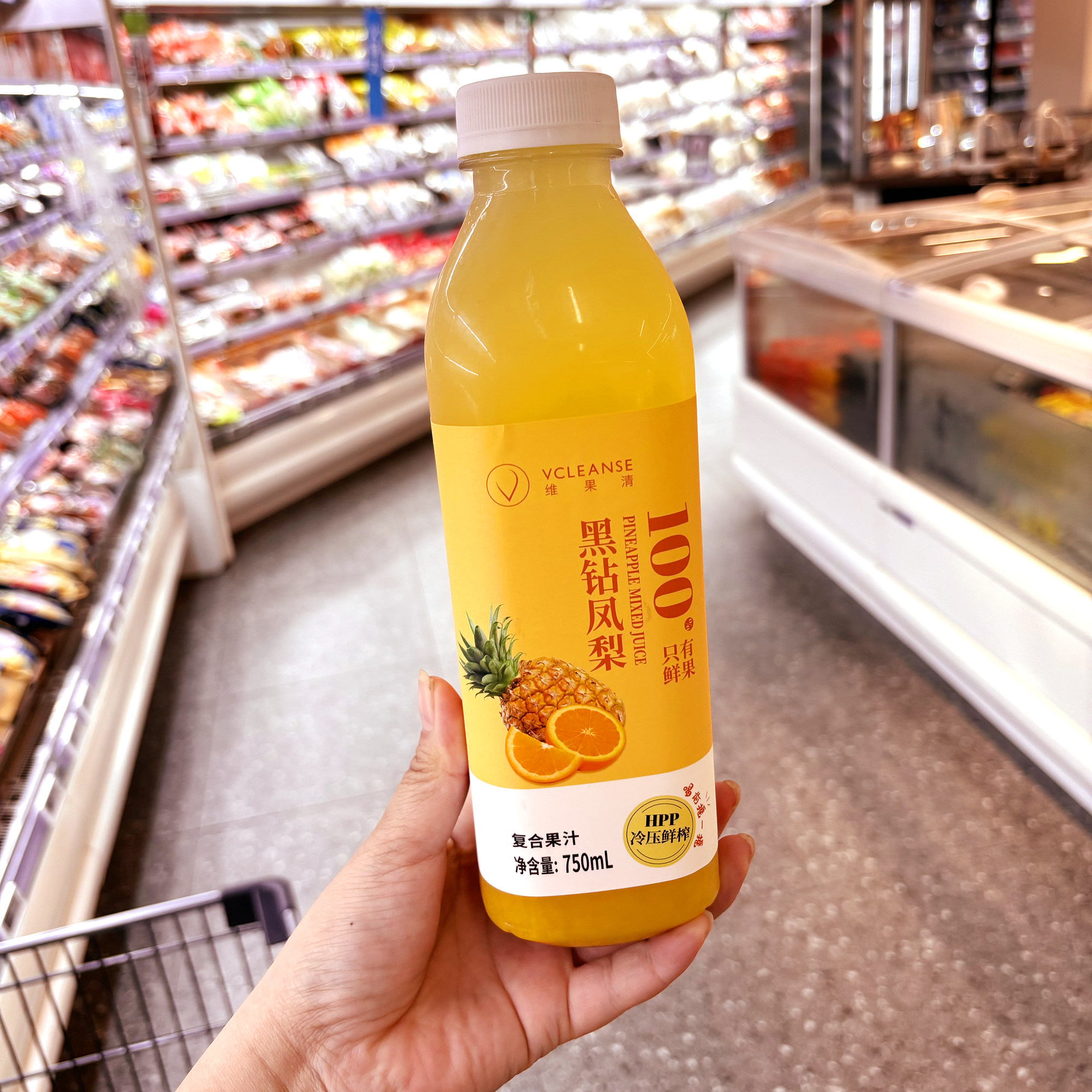 盒马维果清HPP黑钻凤梨复合果汁750ml瓶装饮料口感鲜香果香浓郁图片