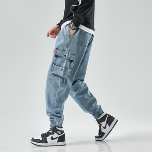 8xl Jeans Jogger Baggy Men fashion Cargo Pants大码工装牛仔裤