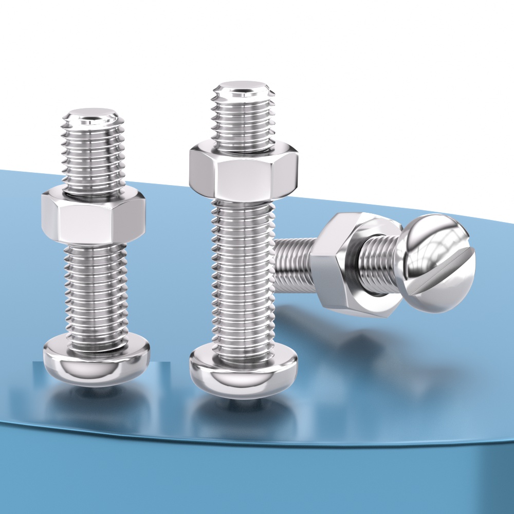 不锈钢一字圆头螺丝钉母