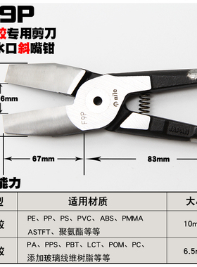 日本NILE利莱气动塑料水口钳MR30A/FD9P/F9P塑胶气动剪刀气剪头