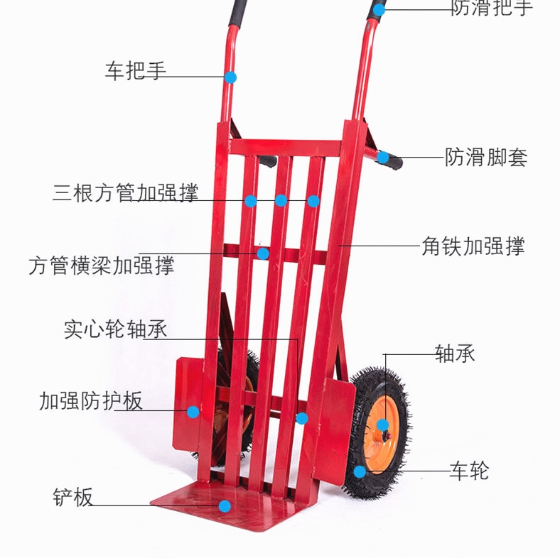 德国进口加厚老虎车两轮手推车货车载重王搬运车小推车拉货车拖车