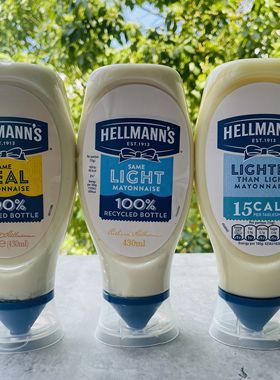 HELLMANN'S MAYONNAISE进口好乐门蛋黄酱挤压瓶清淡口味/原味