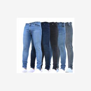 Men Classic Jeans Straight Slim Fit Pants man 小脚牛仔长裤男