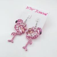 "Meiwu European and American vintage earrings, pink Valentine's Day fun and cute flamingo earrings, long ears. thumbnail 4