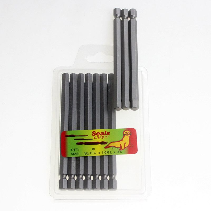 海狮Seals风批嘴S2H1/4*100L*H6风批咀电动内六角批头带磁起子头