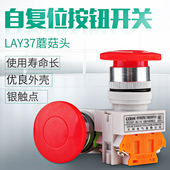 蘑菇头LAY7 PBCY090 LAY37紧停急停紧急带自锁按钮开关10A控制