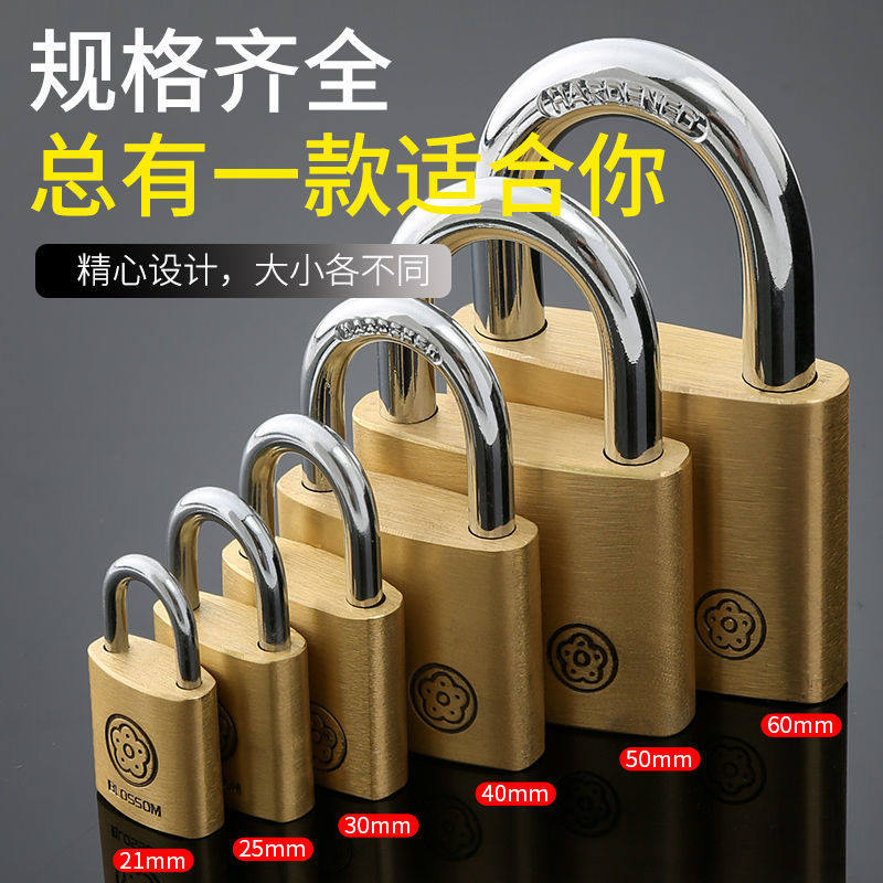 梅花牌铜挂锁加厚锁身防水防锈防盗加粗挂梁家用仓库宿舍柜子门锁