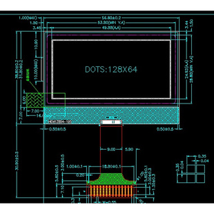 LX-12864B5-1 COG 点阵 LCD显示屏 COG液晶模块 COG12864标准屏