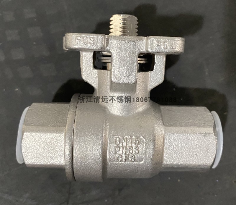 304/316不锈钢高平台二片式球阀2pc带锁Q11F-63P德标G直螺纹NPT