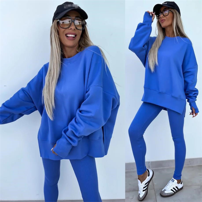 欧美休闲运动卫衣裤套装女 Hoodie Pullover Pants Set Tracksuit
