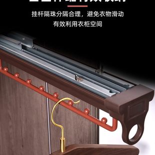 衣柜内置顶装挂衣杆衣架挂衣器衣橱可伸缩纵向衣通五金