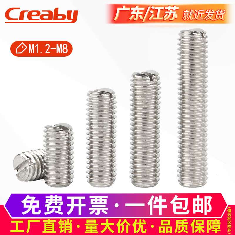 不锈钢一字槽平端紧定螺