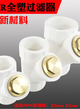 pprY型过滤器PPR水管热熔全塑过滤器不锈钢滤网加厚2025324分6分