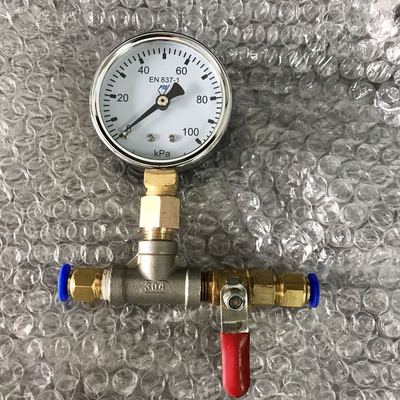 压力表 组合件 含pu管快插接头 压力100kpa 表径59.5mm 可测气 液