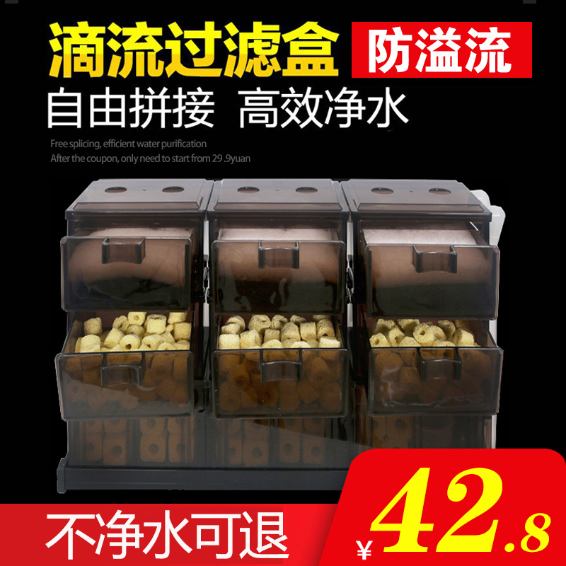 鱼缸过滤器滴流盒上循环