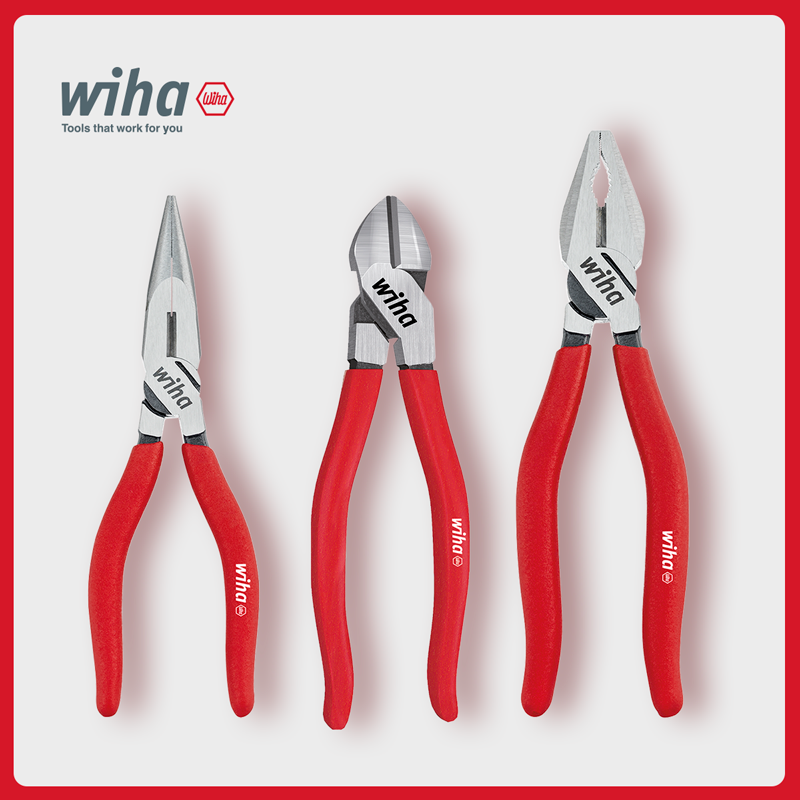 德国wiha威汉6寸尖嘴钳 进口钳子5寸水口钳斜口钳 钢丝剪钳电子钳