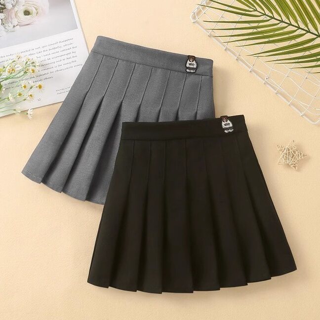 女童百褶西装半身裙春秋