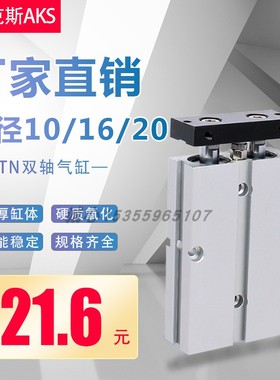艾克斯AKS气动小型双轴杠双出气缸TDATN10/16/20X98643127500带磁