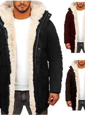 Plus Size Fur Jacket For Men Trench Coat Winter Clothes Long