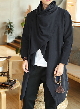 European and American men's trench coat mid-length cardigan