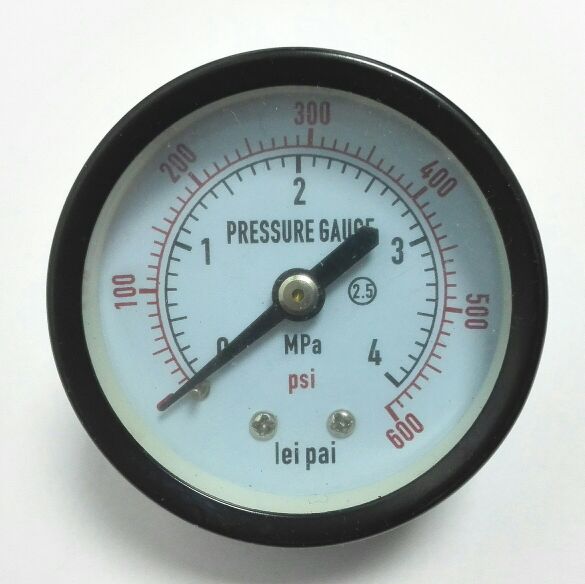 Leipai 轴向压力表 Y-50Z 0-4mpa 600psi 直径50mm 铜螺纹PT1/4