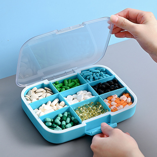 药盒便携大容量7天早午晚防潮随身分装 日本药品密封家用收纳藥盒