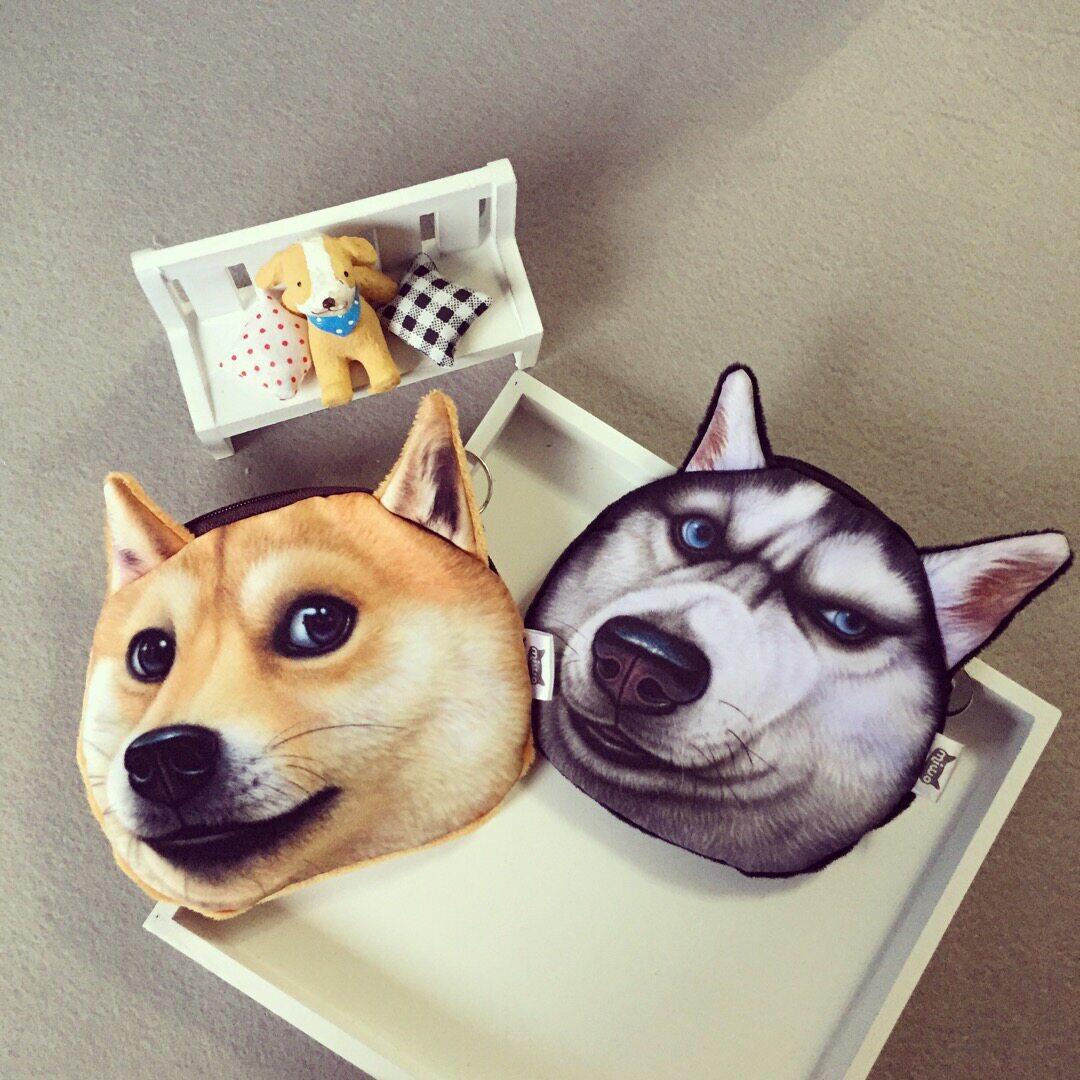 冰影创意  doge神烦狗柴犬 哈士奇 软妹萌妹零钱包 精神污染钱袋