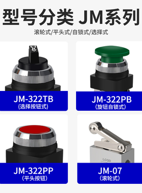 气动按钮JM322R二位三通机械阀MOV321手动02气阀开关01按压式03A